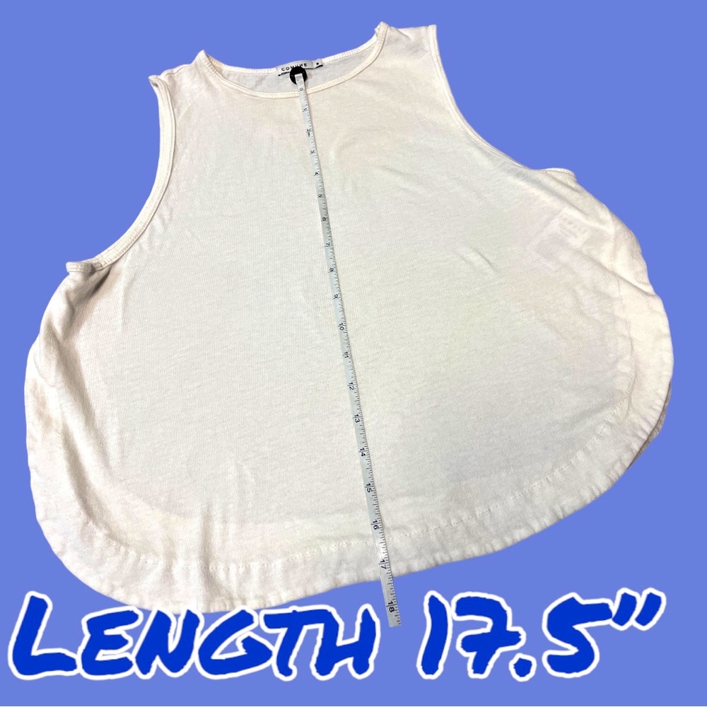 Comune Split Side Off White Cropped Tank Top. Siz… - image 3